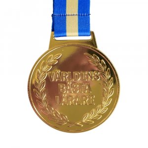 Medalj - Världens Bästa Lärare - Metall