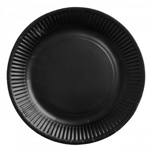 Papptallrikar Svarta 18 cm 8-pack