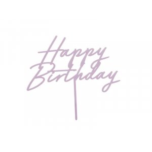 Cake Topper - Happy Birthday - Akryl - Lila