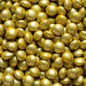 Mjölkchokladpärlor/linser - Guld - 80 g