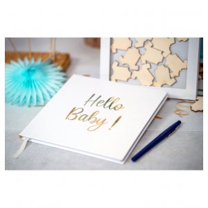 Gästbok - Hello Baby - Vit/Guld