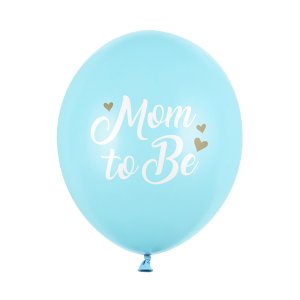 Ballonger - 6-pack - Mom to be - Ljusblå