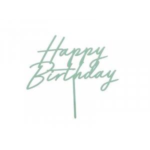 Cake Topper - Happy Birthday - Akryl - Sage