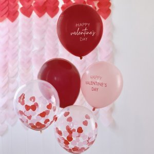 Ballongbukett - Happy Valentine - 5 ballonger