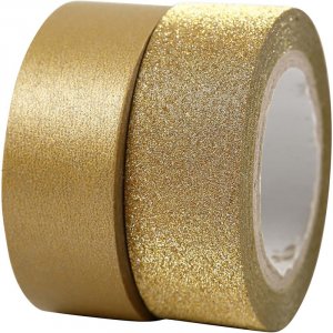 Washitejp - Guld/Glitter - 2-pack