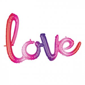 Folieballong - Ombre Love - Rosa/Lila