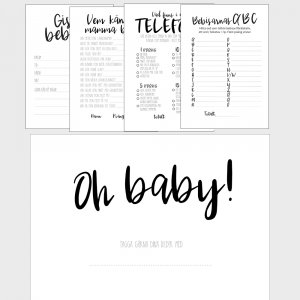 Kit till baby shower - Svart/Vit