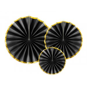 Pin Wheels - Svart/Guldkant - 3-pack