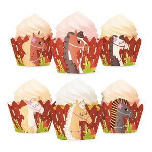 Muffins-wrappers - Hästkalas - 6 st