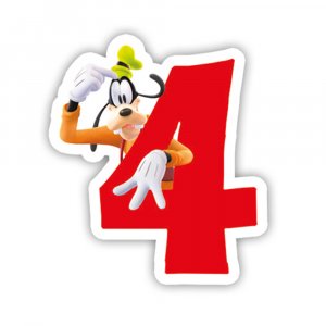 Tårtljus - Mickey Mouse - Siffra 4
