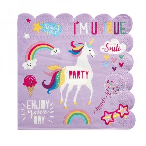 Servetter - Enhörning - 16-pack - 33x33 cm