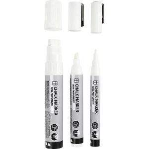 Chalkmarker - Vit - 3-pack
