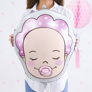 Folieballong - Babyface - Rosa