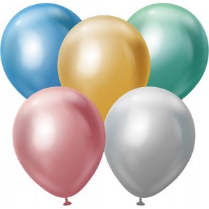 Ballonger enfärgade - Premium 30 cm - Mix Chrome