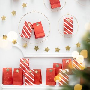 Adventskalender - 24 påsar - Red & Gold Mix