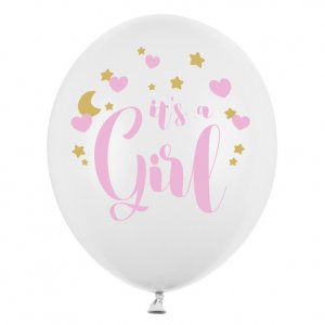 Ballonger - Pastellvit - It s a girl - 6-pack