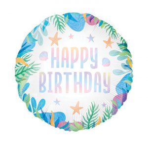 Folieballong - Happy Birthday - Havstema - 45 cm