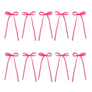 Cake Picks/Cake topper - Rosetter - Hot Pink - 10-pack
