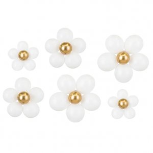 Ballongkit - Blommor - Vit/Guld