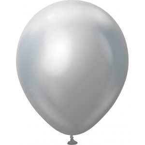 Ballonger enfärgade - Premium 30 cm - Silver Chrome - 10-pack