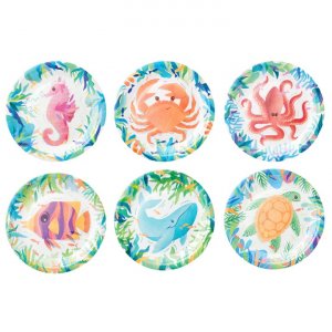Papptallrikar - Havstema - 6-pack