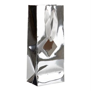 Presentpåse - Flaska - Silvermetallic