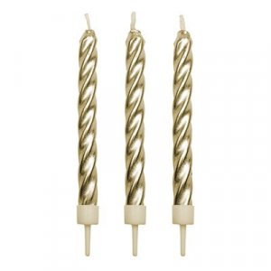 Tårtljus - 6 cm - Guld - 10-pack