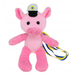 Studentdjur - 23 cm - Gris- Rosa
