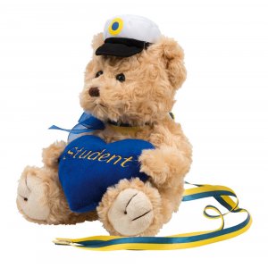 Studentnalle - 22 cm - Blått hjärta