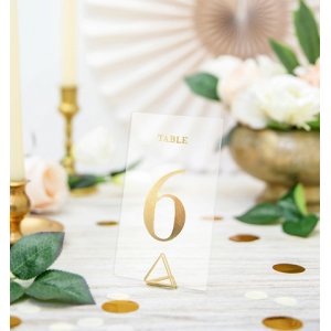 Bordsnumrering - 1-20 - Clear/Guld