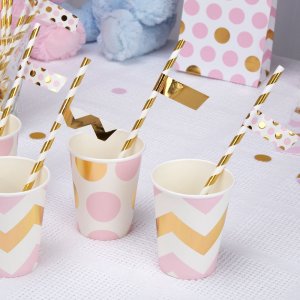 Sugrörsvimplar - Pattern Works - Rosa - 30-pack