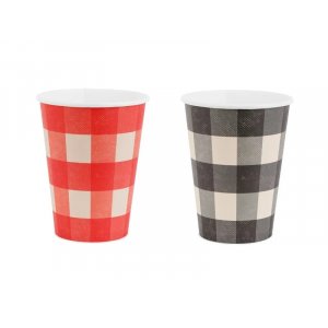 Pappmuggar - Rutiga - 6-pack