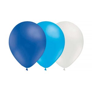 Ballonger - Mix - Vit/Ljusblå/Blå - 15 st