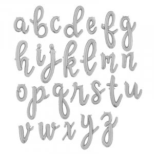 Bokstavsballonger - Script - Silver