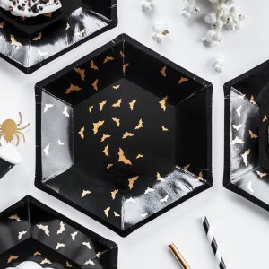 Desserttallrikar - Trick or Treat Gold - 6 st