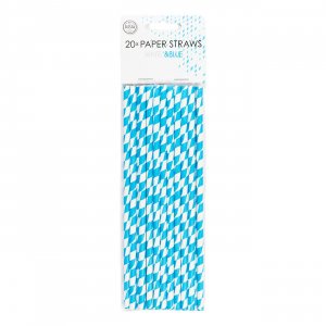 Papperssugrör - Oktoberfest - Blå/Vit - 20-pack