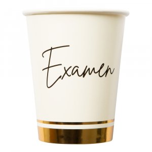 Pappmuggar - Examen - Vit/Guld
