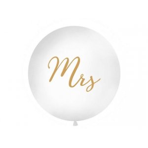 Jätteballong - Mrs - Vit/Guld
