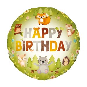 Folieballong - Skogens vänner - Happy birthday
