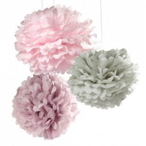 Pom Pom - 3-pack - Grå/Lila/Rosa