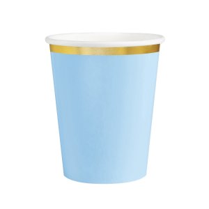 Pappmuggar - Blå - Guldkant - 6-pack