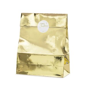 Presentpåsar - 38 cm - Guldmetallic - 3-pack