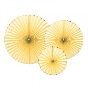 Pin wheels - Gula med guldkant - 3-pack