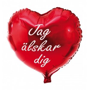 Folieballong - Hjärta - Jag älskar dig