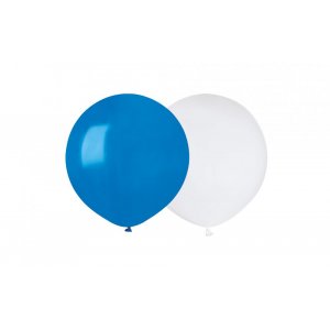 Runda ballonger - 48 cm - Blå/Vit - 10-pack