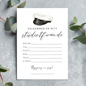 Inbjudningskort - Student - 8-pack
