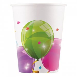 Återbruksbara plastmuggar - Ballonger - 250ml - 4-pack