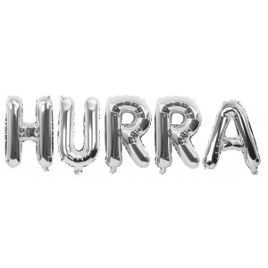 Folieballonger - HURRA Silver 40cm
