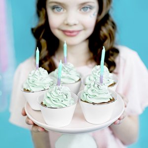 Tårtljus - Ombre - Mint/Lila - 20-pack