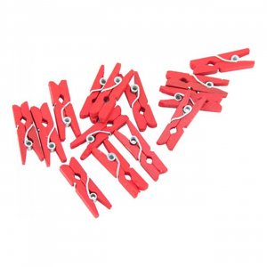 Klädnypor Mini - Röd - 24-pack